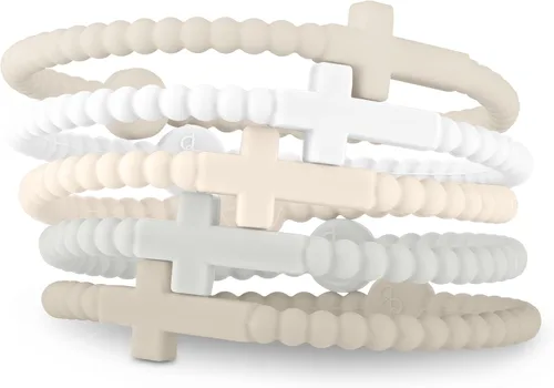 Vista 21 de Ryan & Rose Pulseras Jesús - Pulsera de silicona cruzada aleación