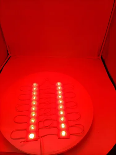 Vista 4 de Módulo de 12V LED con lente para caja de luz 2.0W color rojo emisor con fuente de alimentación