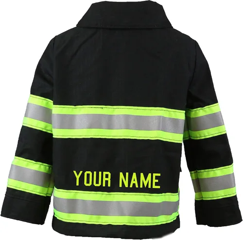 Vista 2 de Chaqueta negra personalizada para niños pequeños bomberos