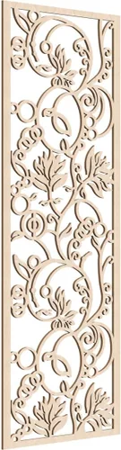 Vista 145 de Caspian Paneles de pared de madera con calado decorativo perforado, 9 3/8 pulgadas de ancho x 24 3/8 pulgadas de alto x 1/4 de alto, cereza