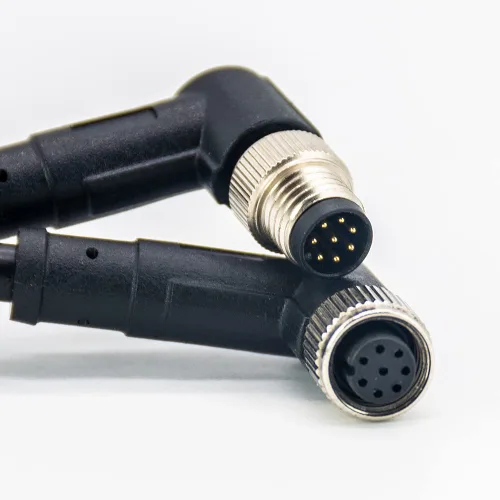 Vista 8 de M8 Profinet Cable impermeable 3 Pin de ángulo recto hembra enchufe macho Cable de moding con 1M PVC 26AWG Cable