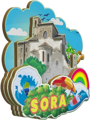 Vista 2 de Sora Lazio - Imán de madera para nevera, diseño 3D, recuerdos coleccionables, decoración hecha a mano, 2449