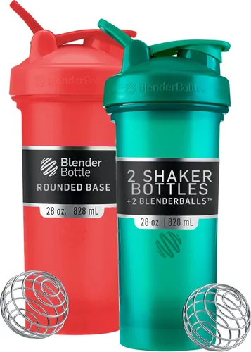 Vista 9 de BlenderBottle Classic V2 - Botella agitadora de plástico de 28 onzas, los colores pueden variar, paquete de 2