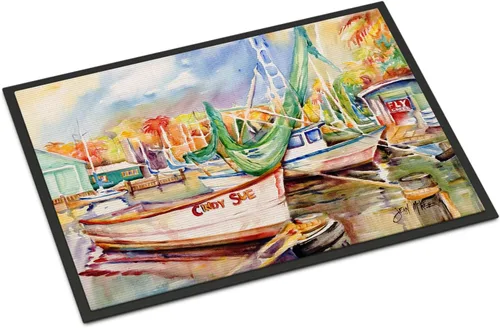 Vista 222 de Caroline's Treasures JMK1017JMAT - Tapete de caza de rana garza azul, 24 x 36 pulgadas, tapete para puerta delantera, interior y exterior