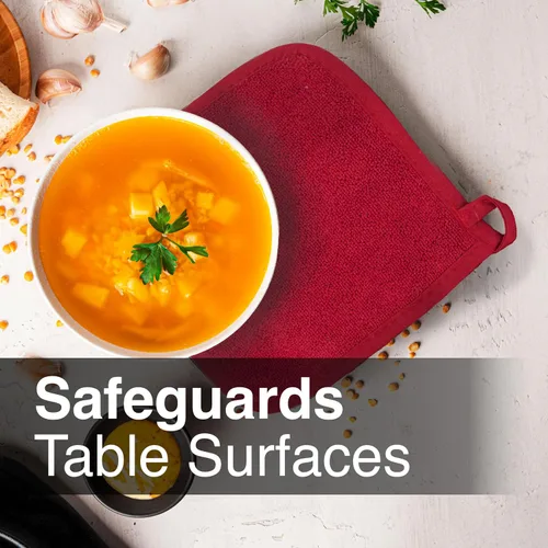 Vista 4 de RITZ Guante de olla y protector térmico de rizo: Resistente al calor sin igual, duradero 100% algodón – Diseñado ergonómicamente para un agarre