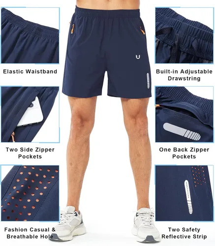 Vista 3 de NORTHYARD - Pantalones cortos deportivos para correr para hombres, ligeros, de secado rápido, 7, 5 o 9 pulgadas, para senderismo, deportes, gimnasio