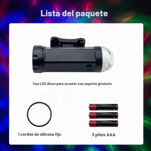 Vista 6 de Luz LED para scooter de discoteca, accesorios de luz para scooter, color RGB y patrones dinámicos, compatible con manillar de scooter, ángulo
