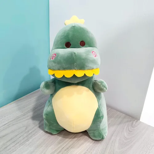 Vista 7 de Animal de peluche de dinosaurio, lindo peluche de dinosaurio suave de 12 pulgadas, juguetes de peluche para niños y niñas, bebés y niños (verde)