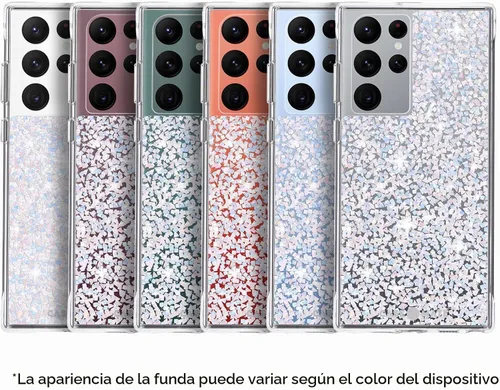 Vista 2 de Case-Mate - Twinkle - Funda para Samsung Galaxy S22 Ultra - Elementos de lámina reflectante - Protección contra caídas de 10 pies - 6.8 pulgadas
