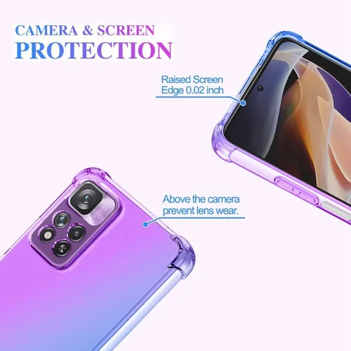 Vista 3 de Funda para Redmi Note 11 Pro 5G/Redmi Note 11E Pro, funda transparente para teléfono con degradado, delgada, antiarañazos, flexible, funda