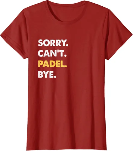 Vista 71 de Sorry Can't Padel Bye Funny Camiseta de Padel, Negro