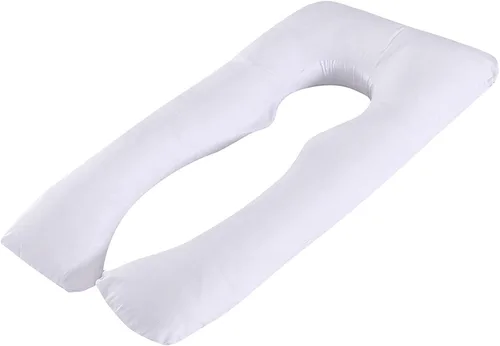 Vista 19 de Almohada de embarazo grande en forma de U de cuerpo completo con funda de almohada de algodón reemplazable y lavable para mujeres embarazadas que