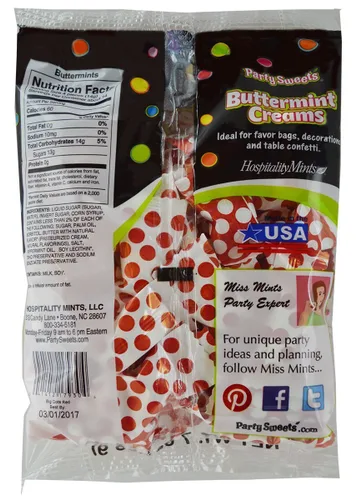 Vista 3 de Party Sweets Mentas rojas Big Dots de Hospitality Mints, Appx 300, blanco, 7 onzas, paquete de 6