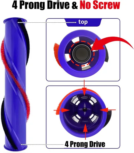 Vista 3 de Repuesto de barra de rodillo para Dyson V6 (4 puntas y sin tornillo) For Older V7 Models (Not for V7 Motorhead) Cordless Cleaner Part, 966821-01