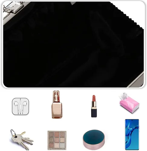 Vista 4 de Bolso de noche de terciopelo para mujer, bolso de mano con diamantes de imitación brillantes, bolso de novia para boda, encantador bolso brillante