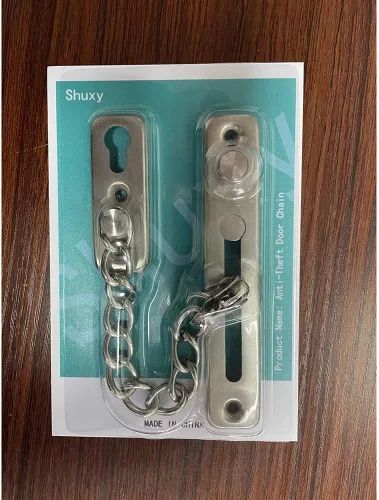 Vista 6 de Cerradura antirrobo, cadena de seguridad, protector de puerta, cierre sólido reforzado para puertas batientes, cadena resistente, cerradura