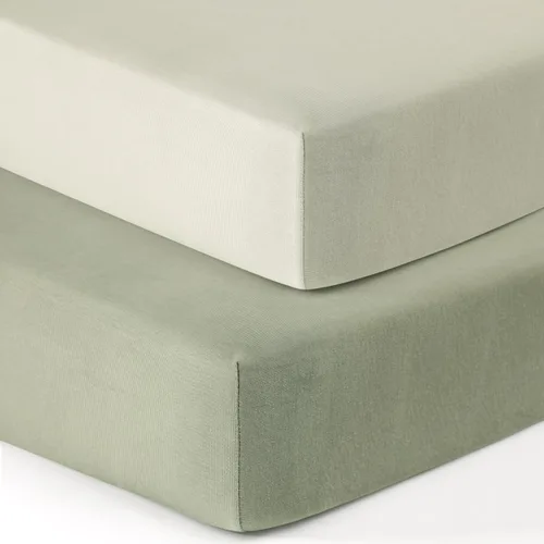Vista 21 de GRSSDER Juego de 2 sábanas elásticas para cuna para bebé, ultra suaves, universales, se adaptan a la mayoría de las almohadillas de colchón de cuna