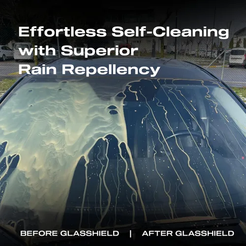 Vista 2 de Nasiol GlasShield Nano Kit de Espray Repelente de Lluvia, Recubrimiento Cerámico para Parabrisas y Vidrios, Super Hidrofóbico hasta 30000 Millas
