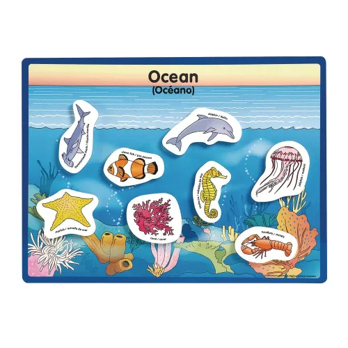 Vista 4 de Excellerations Animales en sus hábitats 6 tableros de rompecabezas herramienta de actividad de aprendizaje para niños (48 piezas)