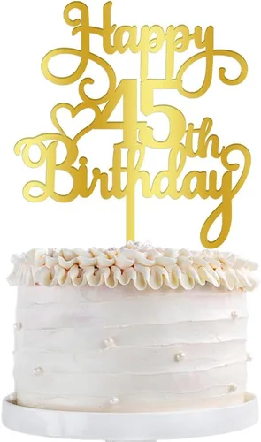 Vista 9 de Decoración de pastel de cumpleaños número 14, decoración acrílica dorada de doble cara, para decoración de pastel de feliz cumpleaños 14, decoración
