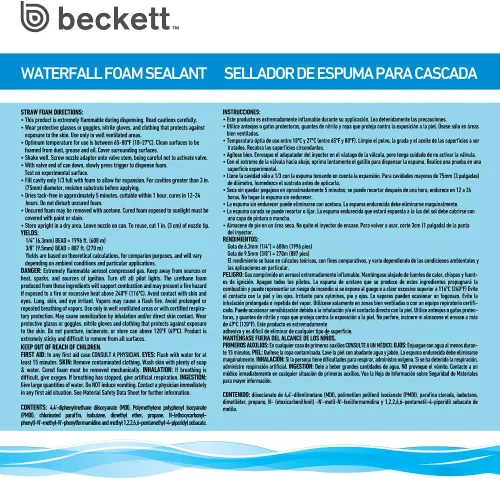 Vista 2 de Beckett Sellador de espuma Corporation Waterfall