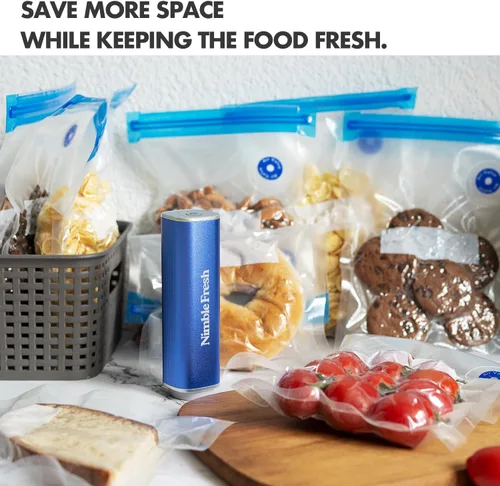 Vista 9 de Sellador al vacío portátil para la organización de la cocina, 50 kPa Pro-Suction para una frescura duradera - Sellador de alimentos recargable
