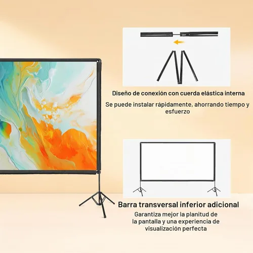 Vista 2 de Pantalla de proyector de 120 pulgadas con soporte para pantalla
