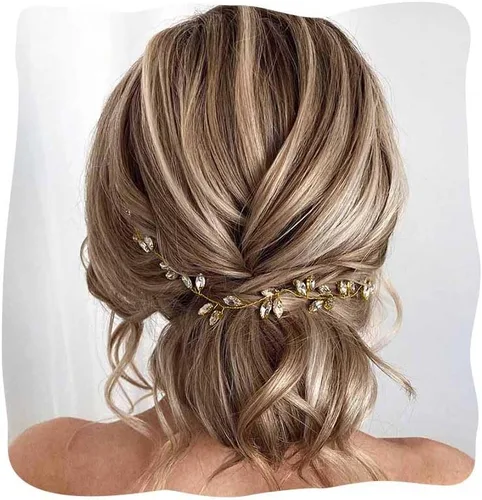 Vista 7 de JAKAWIN Novia Rhinestone boda pelo vid cristal pieza de pelo nupcial accesorio para el cabello para mujeres y niñas HV190