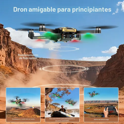 Vista 5 de FPV Drone con cámara 4K para adultos, pantalla grande en control remoto, 2 baterías y funda de transporte, regalo para hombres, cuadricóptero fácil