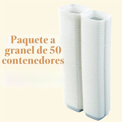 Vista 5 de Mr Miracle Recipientes de espuma de 6 x 6 pulgadas, contenedores desechables de espuma de poliestireno para alimentos, tapa con bisagras, 50