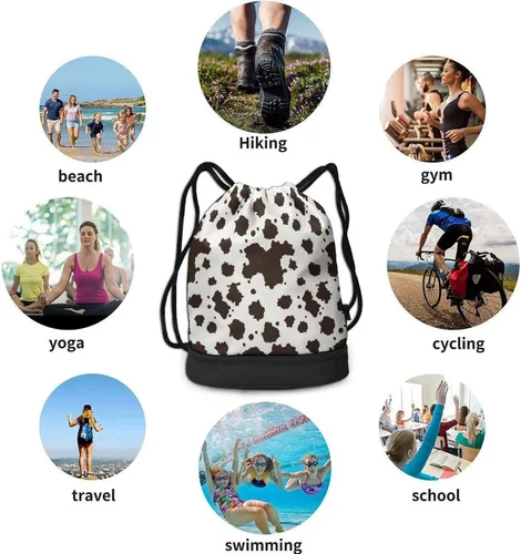 Vista 4 de RIMENCH Cinch de la mochila de la cuerda del bolso del gimnasio de los deportes de la mochila del cordón para la natación, patrón759, Mochilas