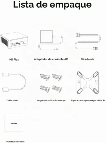 Vista 9 de MINISFORUM Mini PC M1 Plus Core i5-12600H (12C/16T, hasta 4.5 GHz) 16GB DDR5 512GB SSD Mini computadora, 2x2.5G LAN/WiFi6E/BT5.2/4xUSB HDMI/DP/USB4