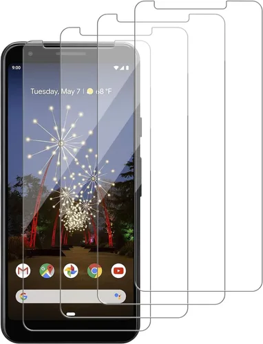 Vista 11 de Paquete de 4 protectores de pantalla de vidrio compatibles con Google Pixel 3 XL [dureza 9H], vidrio templado para pantalla HD, resistente a