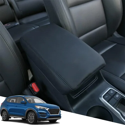 Vista 63 de Great-luck Funda de cuero para consola central, almohadilla para reposabrazos, accesorios de cubierta de caja (costuras rojas) para BMW X1 2023 2024