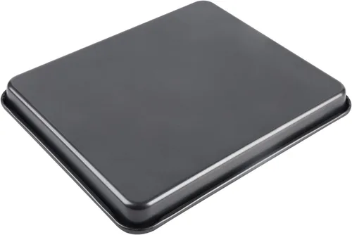 Vista 4 de Juego de 2 bandejas antiadherentes para hornear y bandejas de galletas de 12.7 pulgadas para horno, sin PFOA (negro)