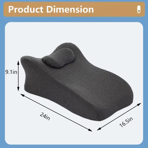 Vista 2 de Almohada de espalda para cama sentada, almohada de lectura vertical, soporte de espalda, cojín de boca abajo, alivio del dolor de cuello, piernas
