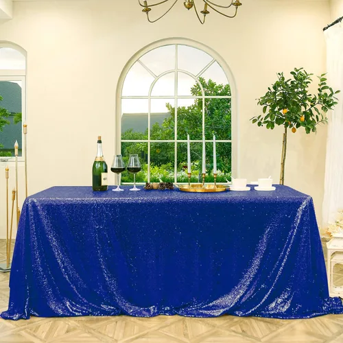 Vista 60 de Manteles redondos de lentejuelas negros para fiestas, de 121,9 cm, mantel redondo de purpurina ajustado, pequeño, lindo y dulce, para boda