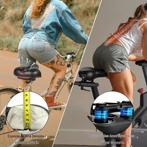 Vista 3 de TOPCABIN Asiento cómodo para bicicleta con doble bola de absorción de golpes, espuma viscoelástica gruesa, impermeable, universal, asiento ancho