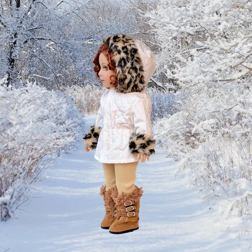 Vista 7 de Diversión de invierno: traje de 3 piezas para muñeca de 18 pulgadas