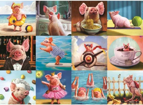 Vista 2 de Funny Pigs - Rompecabezas de 1000 piezas