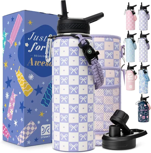 Vista 121 de DYSANKY Botella de agua aislada de 32 onzas, metal al vacío de acero inoxidable grueso, jarra de agua deportiva portátil para gimnasio y senderismo
