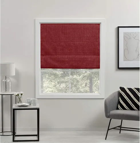 Vista 10 de Exclusive Home - Persiana Acadia 100% blackout de poliéster estilo romana, 23"x64", plata