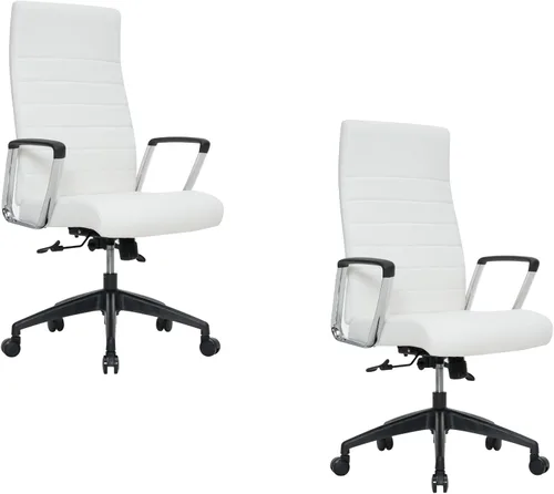 Vista 39 de LeisureMod Hilton Leather Executive Office Chair, Adjustable Height Negro