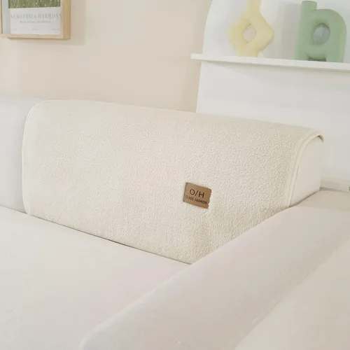 Vista 3 de Fundas de sofá de vellón sherpa suave y esponjoso, funda de sofá seccional de felpa cálida, funda antideslizante para sofá, protector de muebles