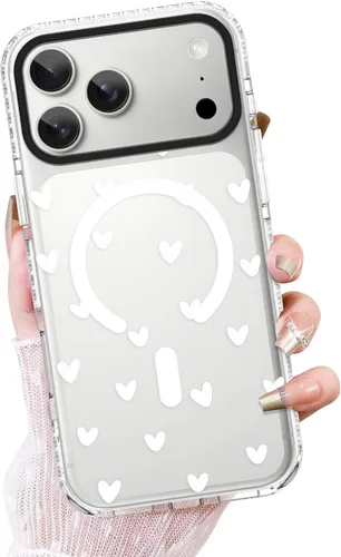 Vista 13 de OOK Funda magnética transparente para iPhone 17, lindo encaje floral negro Encaje Negro Floral
