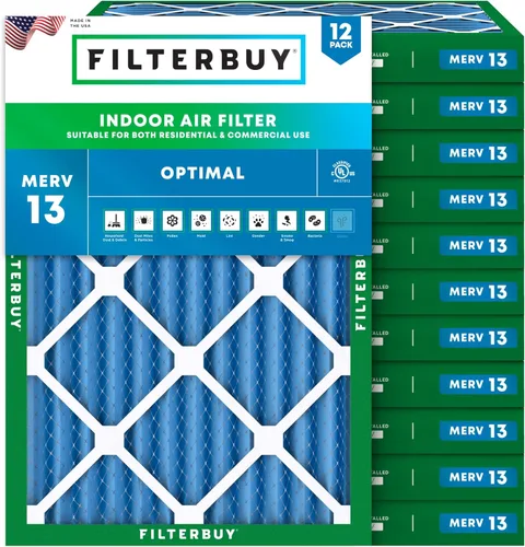Vista 18 de Filterbuy Filtro de aire de 8 x 14 x 1 pulgadas MERV 13 de defensa óptima (paquete de 12), filtros de aire de repuesto plisados HVAC para calderas