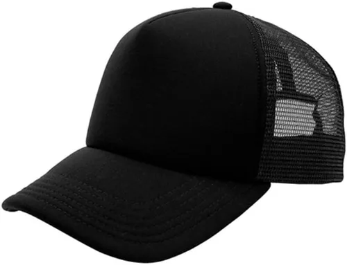 Vista 11 de The Vintage Year Gorra de béisbol ajustable de los deportes del camionero de la malla estructurada del algodón liso Negro