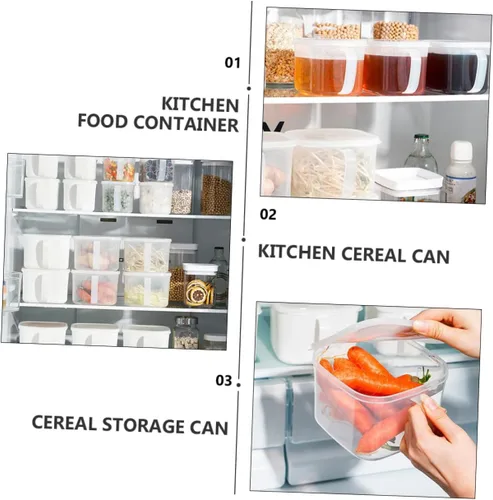 Vista 5 de 2 recipientes herméticos para almacenamiento de alimentos con tapas, contenedores de plástico transparente para cocina y refrigerador, ideal