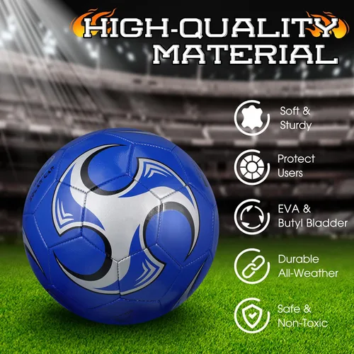 Vista 5 de Wettarn 24 pelotas de fútbol con bomba de tamaño 4/5 desinfladas cosidas a máquina, pelotas de fútbol deportivas a granel para exteriores