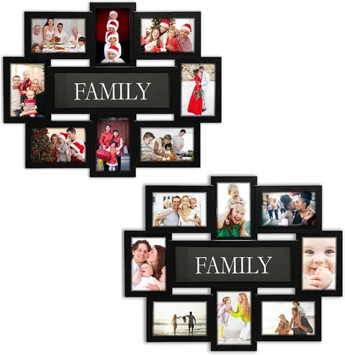 Vista 17 de Jerry & Maggie Marco de fotos familiar de 8 aperturas de 4 x 6 marcos para decoración de pared familiar, marcos de fotos de PVC para galería